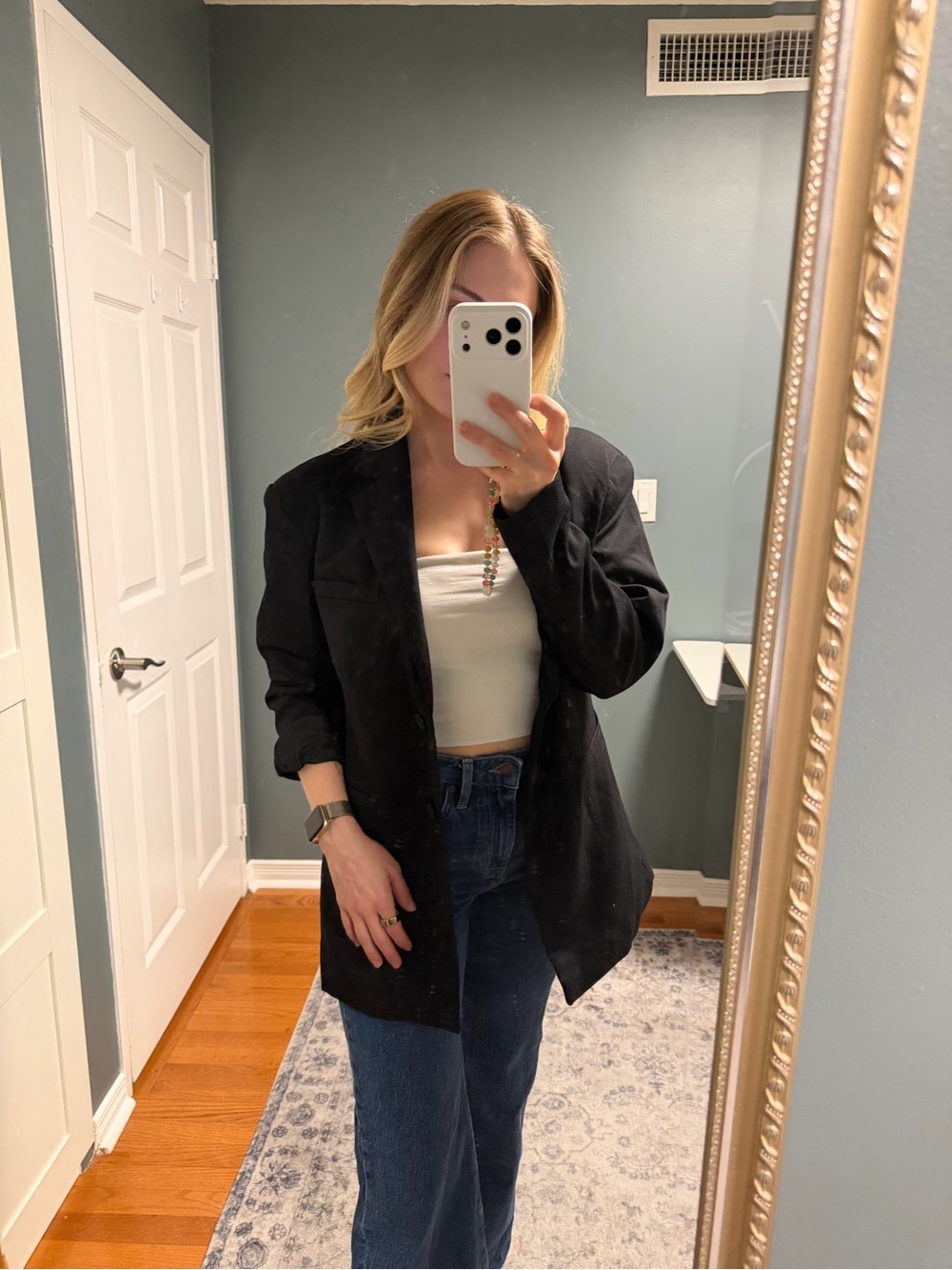 H&M Black Women's Blazer - Tailored Two-Button Jacket